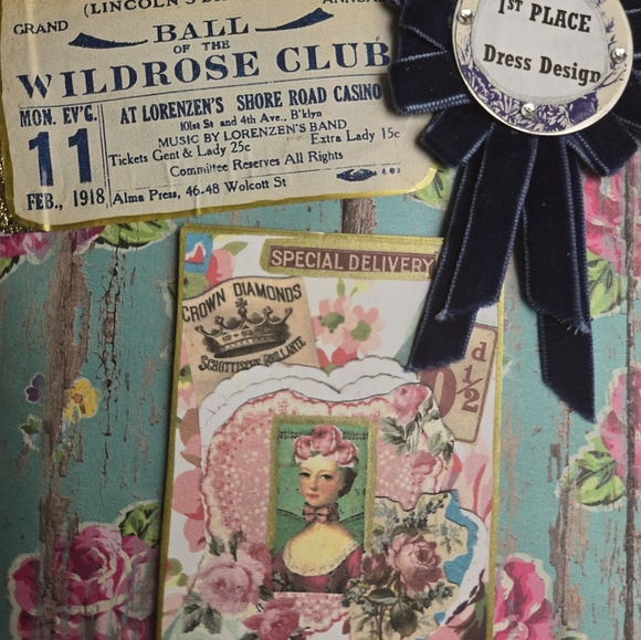 Fashion inspired OOAK album paper bag vintage Queen of the ball 👸 👑 - Picture 8 of 16